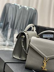 YSL | Cassandra Medium Top Handle Bag In Fog Grain Leather - 24.5 x 20 x 11.5cm - 6