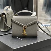 YSL | Cassandra Mini Top Handle Bag In Fog Grain Leather - 20 x 16 x 7.5cm - 1