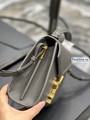 YSL | Cassandra Mini Top Handle Bag In Fog Grain Leather - 20 x 16 x 7.5cm - 3