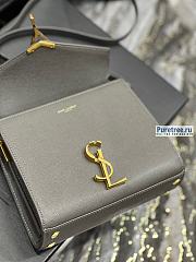 YSL | Cassandra Mini Top Handle Bag In Fog Grain Leather - 20 x 16 x 7.5cm - 5