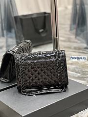 YSL | Envelope Medium Bag In Black Matelassé Patent Leather - 24 x 17.5 x 6cm - 4