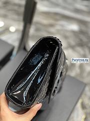 YSL | Envelope Medium Bag In Black Matelassé Patent Leather - 24 x 17.5 x 6cm - 5
