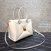 VALENTINO | Medium One Stud White Nappa Handbag - 27 x 22 x 14cm - 6