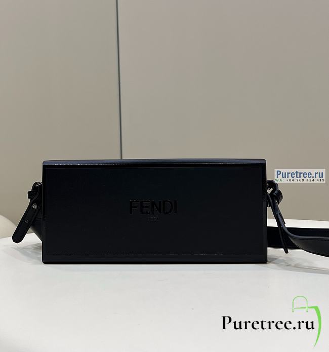 FENDI | Horizontal Box Black Leather Bag - 24 x 5 x 10.5cm - 1