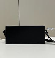 FENDI | Horizontal Box Black Leather Bag - 24 x 5 x 10.5cm - 3