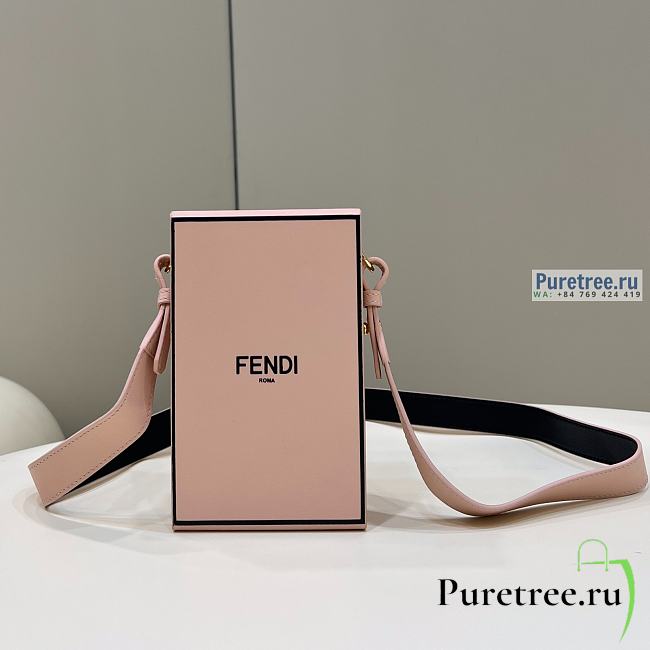 FENDI | Vertical Box Pink Leather Bag - 10.5 x 7 x 17cm - 1