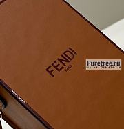 FENDI | Vertical Box Brown Leather Bag - 10.5 x 7 x 17cm - 6