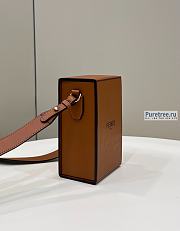 FENDI | Vertical Box Brown Leather Bag - 10.5 x 7 x 17cm - 4