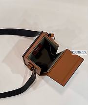 FENDI | Vertical Box Brown Leather Bag - 10.5 x 7 x 17cm - 3
