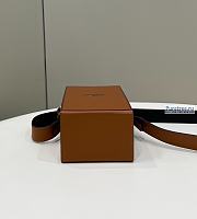 FENDI | Vertical Box Brown Leather Bag - 10.5 x 7 x 17cm - 2
