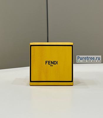 FENDI | Key Charm Yellow Leather Key Case - 6.7 x 5.1 x 6.7cm