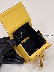 FENDI | Key Charm Yellow Leather Key Case - 6.7 x 5.1 x 6.7cm - 6