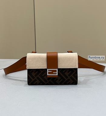 FENDI | Baguette Pouch Cream Fabric Bag - 16 x 2.5 x 11cm
