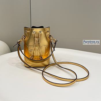 FENDI | Mon Tresor Gold Laminated Leather Mini Bag 8BS010 - 18 x 10 x 12cm