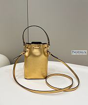 FENDI | Mon Tresor Gold Laminated Leather Mini Bag 8BS010 - 18 x 10 x 12cm - 2