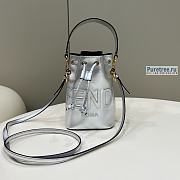 FENDI | Mon Tresor Silver Laminated Leather Mini Bag 8BS010 - 18 x 10 x 12cm - 1