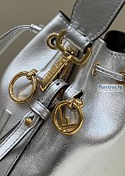 FENDI | Mon Tresor Silver Laminated Leather Mini Bag 8BS010 - 18 x 10 x 12cm - 3