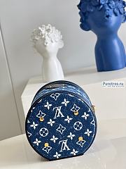 Louis Vuitton | Cannes Navy Blue Denim Jacquard - 15 x 17 x 15cm - 4