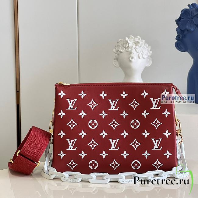 Louis Vuitton | Coussin PM Monogram Red Lambskin M20761 - 26 x 20 x 12cm - 1