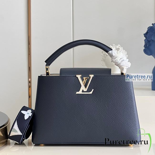 Louis Vuitton | Capucines MM Marine Blue Taurillon Leather M59438 - 31.5 x 20 x 11cm - 1