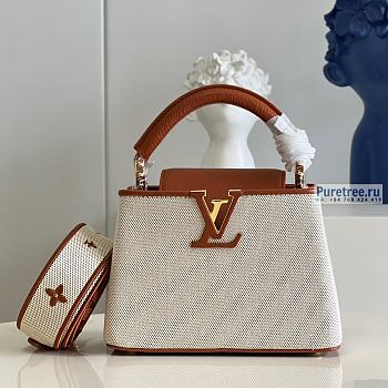 Louis Vuitton | Capucines Mini Brown Taurillon Leather And Canvas M59969 - 21 x 14 x 8cm