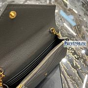 YSL | Envelope Chain Wallet In Grey Grain Leather 19 x 12.5 x 3.5 cm - 2