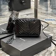 YSL | Lou Camera Bag In Black Matelassé Patent Leather - 23 x 16 x 6cm - 1