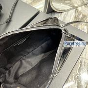 YSL | Lou Camera Bag In Black Matelassé Patent Leather - 23 x 16 x 6cm - 2