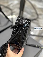 YSL | Lou Camera Bag In Black Matelassé Patent Leather - 23 x 16 x 6cm - 3