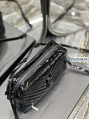 YSL | Lou Camera Bag In Black Matelassé Patent Leather - 23 x 16 x 6cm - 4