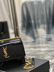 YSL | Sunset Medium Chain Bag In Black Patent Leather 22x16x6.5 cm - 5