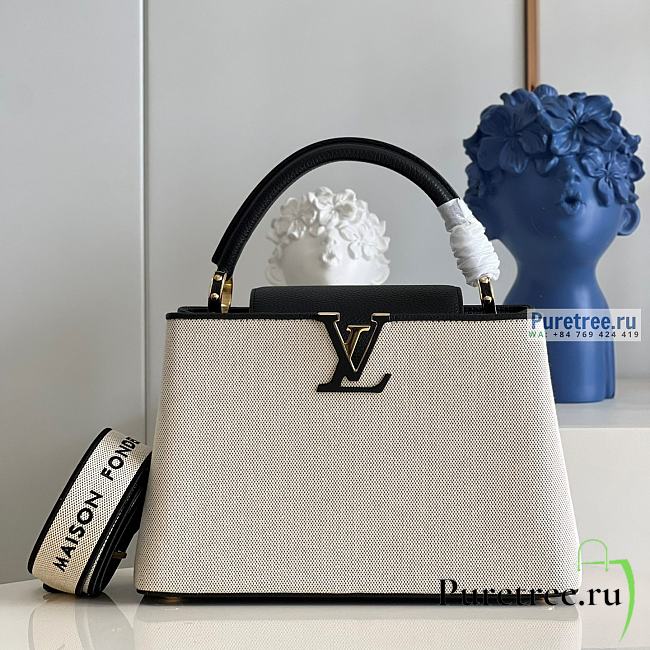 Louis Vuitton | Capucines MM Black Taurillon Leather And Canvas M59872 - 31.5 x 20 x 11cm - 1