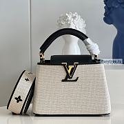 Louis Vuitton | Capucines Mini Black Taurillon Leather And Canvas M59872 - 21 x 14 x 8cm - 1