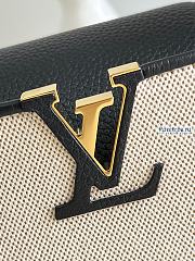 Louis Vuitton | Capucines Mini Black Taurillon Leather And Canvas M59872 - 21 x 14 x 8cm - 6