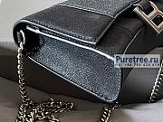 BALENCIAGA | Hourglass Wallet With Chain In Black Glitter Material - 19 x 12 x 5cm - 4