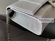 BALENCIAGA | Hourglass Wallet With Chain In Grey Glitter Material - 19 x 12 x 5cm - 5