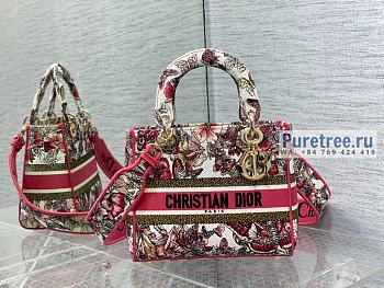 DIOR | Medium Lady D-lite Bag Multicolor Butterfly Embroidery - 24 x 20 x 11cm