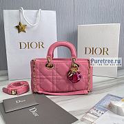 DIOR | Lady D-joy Bag Pink Cannage Denim - 26 x 13.5 x 5cm - 1
