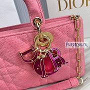 DIOR | Lady D-joy Bag Pink Cannage Denim - 26 x 13.5 x 5cm - 5
