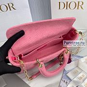 DIOR | Lady D-joy Bag Pink Cannage Denim - 26 x 13.5 x 5cm - 3