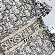 DIOR |  D-Bubble Bucket Bag Gray Oblique Embroidery - 16 x 25 x 16cm - 2