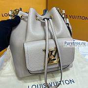 Louis Vuitton | Lockme Bucket Greige Leather M57688 - 23 x 23 x 16cm - 6