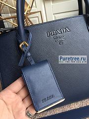 PRADA |  Monochrome Medium Saffiano Bag Navy Blue 1BA155 - 33 x 24.5 x 15cm - 5