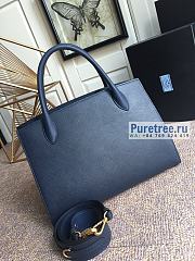 PRADA |  Monochrome Medium Saffiano Bag Navy Blue 1BA155 - 33 x 24.5 x 15cm - 6