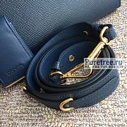 PRADA |  Monochrome Small Saffiano Bag Navy Blue 1BA156 - 26 x 20 x 15cm - 4