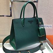 PRADA |  Monochrome Medium Saffiano Bag Green 1BA155 - 33 x 24.5 x 15cm - 6