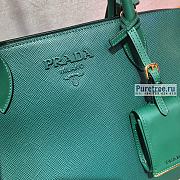 PRADA |  Monochrome Small Saffiano Bag Green 1BA156 - 26 x 20 x 15cm - 5