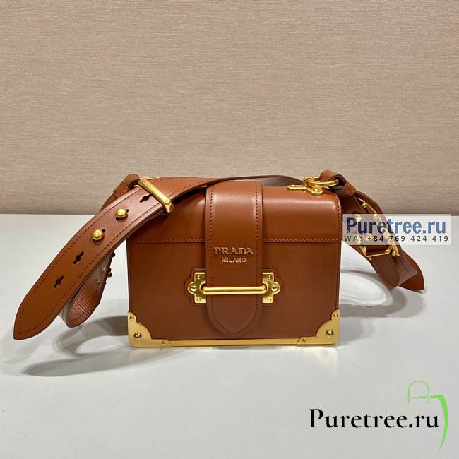 PRADA | Prada Cahier Brown Leather Bag 1BD045 - 20 x 14.5 x 7cm - 1