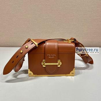 PRADA | Prada Cahier Brown Leather Bag 1BD045 - 20 x 14.5 x 7cm