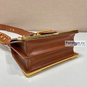 PRADA | Prada Cahier Brown Leather Bag 1BD045 - 20 x 14.5 x 7cm - 3
